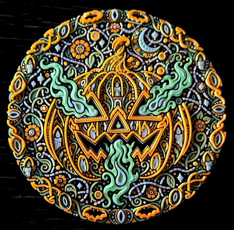Jack o' the Shadows 3D printed relief wall art in daylight